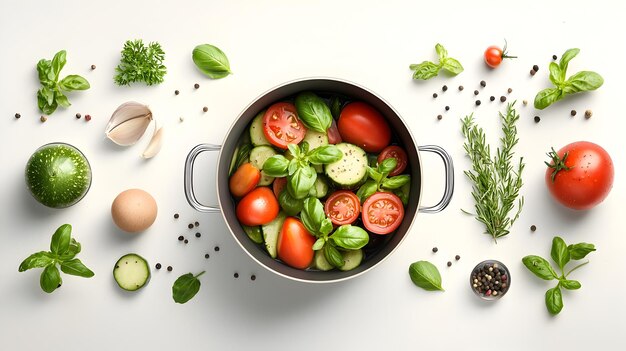 Zestaw świeżych składników na kuchennym stole